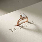 2.95 Ct Marquise Cut Moissanite Regal Halo Ring for Women