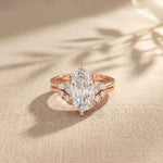 2.95 Ct Marquise Cut Moissanite Regal Halo Ring for Women
