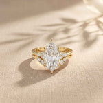 2.95 Ct Marquise Cut Moissanite Regal Halo Ring for Women