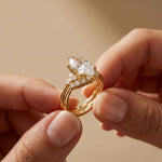 2.95 Ct Marquise Cut Moissanite Regal Halo Ring for Women