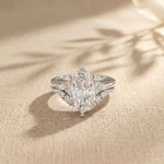 2.95 Ct Marquise Cut Moissanite Regal Halo Ring for Women