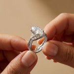 2.95 Ct Marquise Cut Moissanite Regal Halo Ring for Women