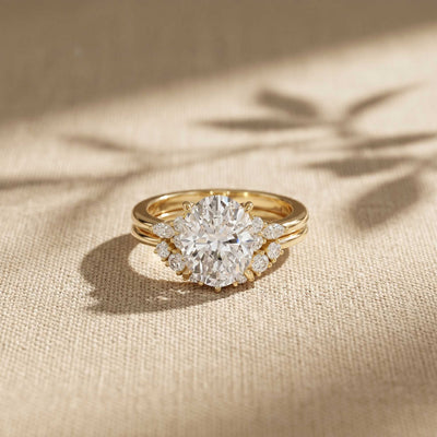 2.95 Ct Oval Cut Moissanite Crown-Inspired Ring for Women