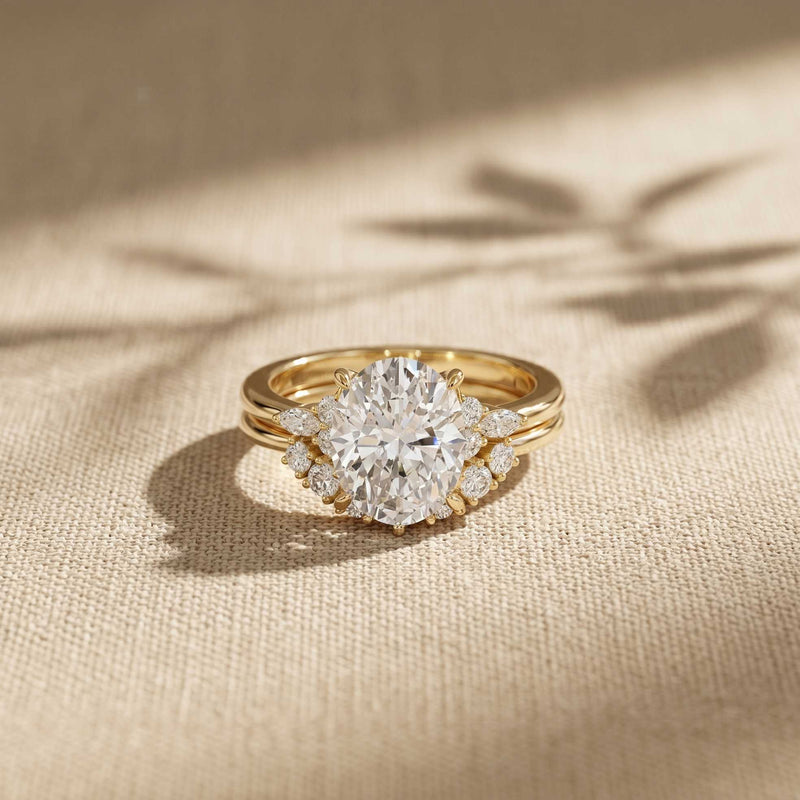 2.95 Ct Oval Cut Moissanite Crown-Inspired Ring for Women