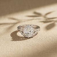 2.95 Ct Oval Cut Moissanite Crown-Inspired Ring for Women