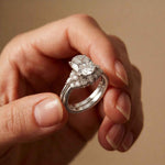 2.95 Ct Oval Cut Moissanite Crown-Inspired Ring for Women