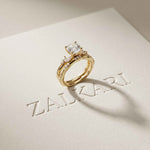 2.40 Ct Cushion Cut Moissanite Vintage Accent Bridal Ring Set for Women Gold