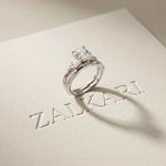 2.40 Ct Cushion Cut Moissanite Vintage Accent Bridal Ring Set for Women White