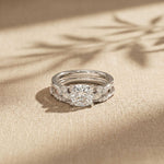 2.40 Ct Cushion Cut Moissanite Vintage Accent Bridal Ring Set for Women White