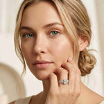 2.40 Ct Emerald Cut Moissanite Vintage Accent Bridal Ring Set for Women White