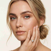 2.40 Ct Oval Cut Moissanite Heirloom Accent Ring Set for Women