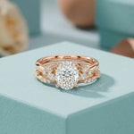 2.40 Ct Oval Cut Moissanite Heirloom Accent Ring Set for Women
