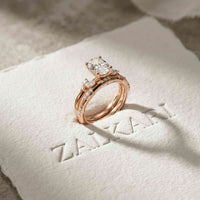 2.40 Ct Oval Cut Moissanite Heirloom Accent Ring Set for Women
