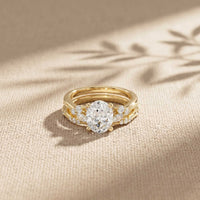 2.40 Ct Oval Cut Moissanite Heirloom Accent Ring Set for Women