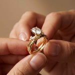 2.40 Ct Oval Cut Moissanite Heirloom Accent Ring Set for Women