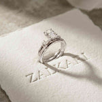 2.40 Ct Oval Cut Moissanite Heirloom Accent Ring Set for Women