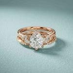 2.40 Ct Pear Cut Moissanite Classic Heritage Ring Set for Women