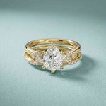 2.40 Ct Pear Cut Moissanite Classic Heritage Ring Set for Women