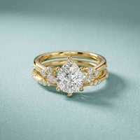 2.40 Ct Pear Cut Moissanite Classic Heritage Ring Set for Women