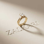 2.40 Ct Pear Cut Moissanite Classic Heritage Ring Set for Women