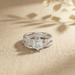 2.40 Ct Pear Cut Moissanite Classic Heritage Ring Set for Women