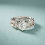 2.40 Ct Pear Cut Moissanite Classic Heritage Ring Set for Women