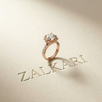 3.55 Ct Round Cut Moissanite Floral Halo Ring Set for Women