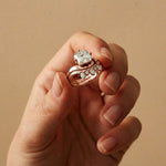2.85 Ct Asscher Cut Moissanite Crown Accent Ring Set for Women