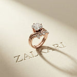 2.85 Ct Asscher Cut Moissanite Crown Accent Ring Set for Women