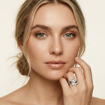 2.85 Ct Asscher Cut Moissanite Crown Accent Ring Set for Women