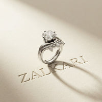 2.85 Ct Asscher Cut Moissanite Crown Accent Ring Set for Women