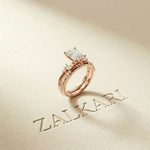 2.40 Ct Radiant Cut Moissanite Marquise Accent Ring Set for Women