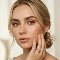 2.40 Ct Radiant Cut Moissanite Marquise Accent Ring Set for Women