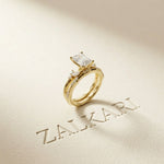 2.40 Ct Radiant Cut Moissanite Marquise Accent Ring Set for Women