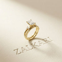 2.40 Ct Radiant Cut Moissanite Marquise Accent Ring Set for Women