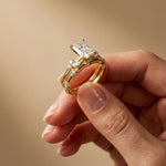 2.40 Ct Radiant Cut Moissanite Marquise Accent Ring Set for Women
