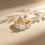 2.40 Ct Radiant Cut Moissanite Marquise Accent Ring Set for Women