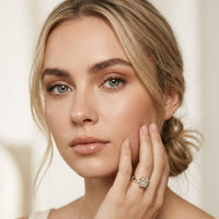 2.40 Ct Radiant Cut Moissanite Marquise Accent Ring Set for Women
