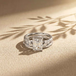 2.40 Ct Radiant Cut Moissanite Marquise Accent Ring Set for Women