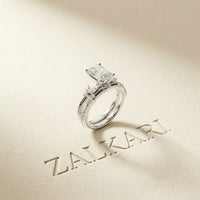 2.40 Ct Radiant Cut Moissanite Marquise Accent Ring Set for Women