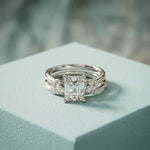2.40 Ct Radiant Cut Moissanite Marquise Accent Ring Set for Women