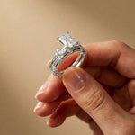 2.40 Ct Radiant Cut Moissanite Marquise Accent Ring Set for Women