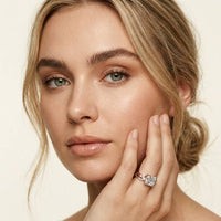 2.40 Ct Asscher Cut Moissanite Stacked Elegance Ring Set for Women