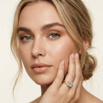 2.40 Ct Asscher Cut Moissanite Stacked Elegance Ring Set for Women