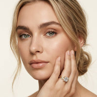 2.40 Ct Asscher Cut Moissanite Stacked Elegance Ring Set for Women