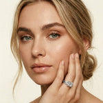 2.40 Ct Asscher Cut Moissanite Stacked Elegance Ring Set for Women