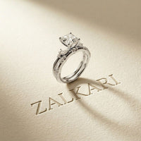 2.40 Ct Asscher Cut Moissanite Stacked Elegance Ring Set for Women