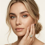 3.55 Ct Asscher Cut Moissanite Floral Halo Ring Set for Women