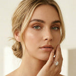 4.00 Ct Oval Cut Moissanite Signature Bloom Ring Set for Women