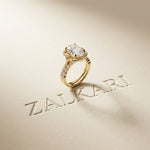 4.00 Ct Oval Cut Moissanite Signature Bloom Ring Set for Women